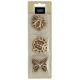 Puidust ornamendid 9 tk. putukad 4 cm