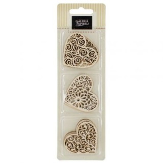 Puidust ornamendid 9tk. südamed 4,5cm