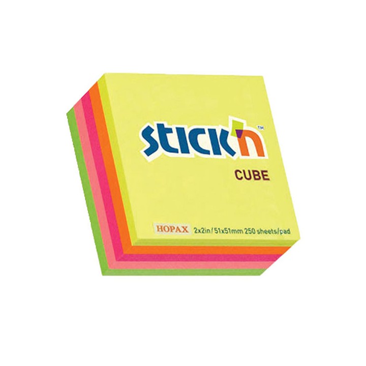 Märkmepaber liimiribaga 51x51mm 250 lehte