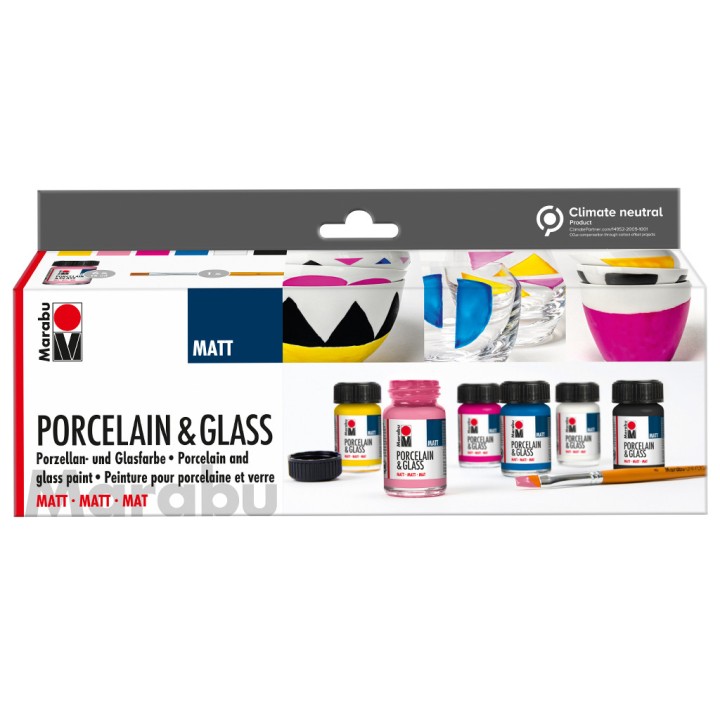 Portselani-ja klaasivärvi 6*15ml+pintsel , matt Portselani-ja klaasivärvi 6*15ml+pintsel , matt