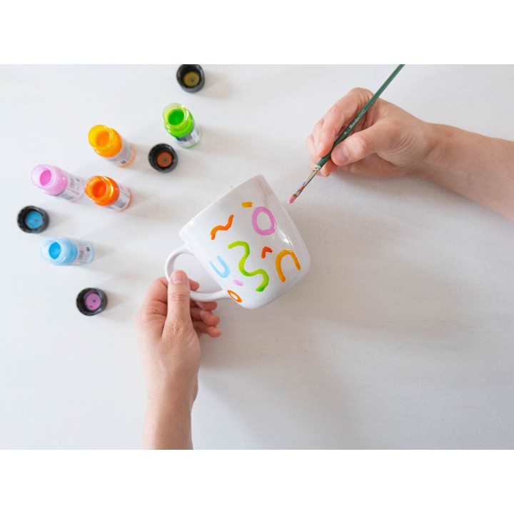 Portselani-ja klaasivärvi 6*15ml+pintsel , matt Portselani-ja klaasivärvi 6*15ml+pintsel , matt