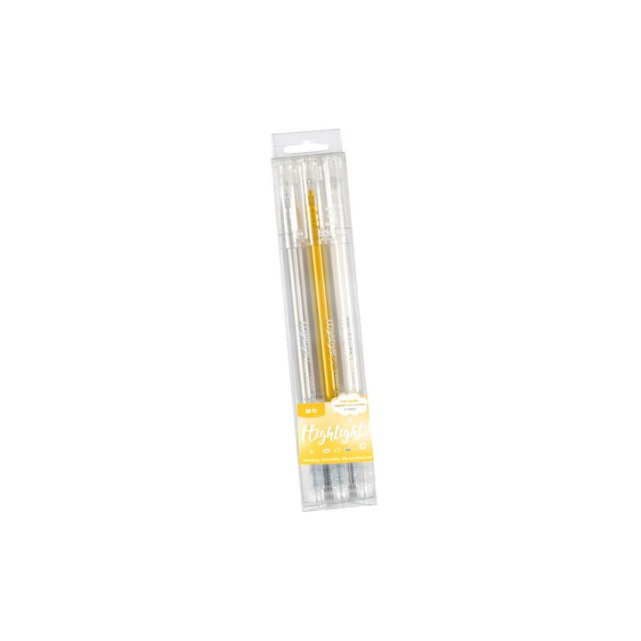 Geelpliiats  HIGHLIGHT 0,6 mm *3 tk. valge, kuld, hõbe