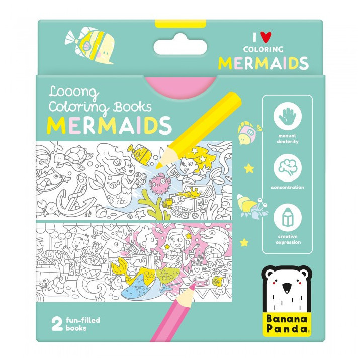 Värviraamat pikk merineitsid 2tk 96cm