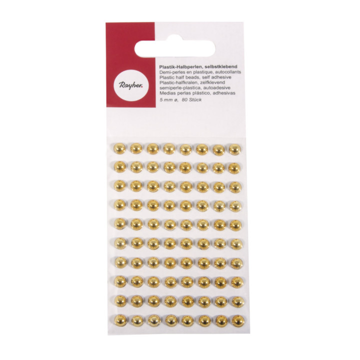 Kleebis poolpärlid 5mm 80tk kuldsed
