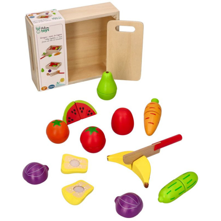 Lõigatavad puidust puu-ja juurviljad +kandik+lõikelaud+nuga Lõigatavad puidust puu-ja juurviljad +kandik+lõikelaud+nuga