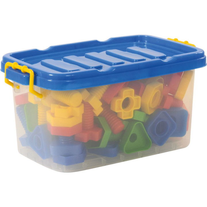Mutrid ja poldid plastkarbis 64tk