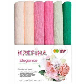 Krepp paber veniv 140% 6 värvi Elegance