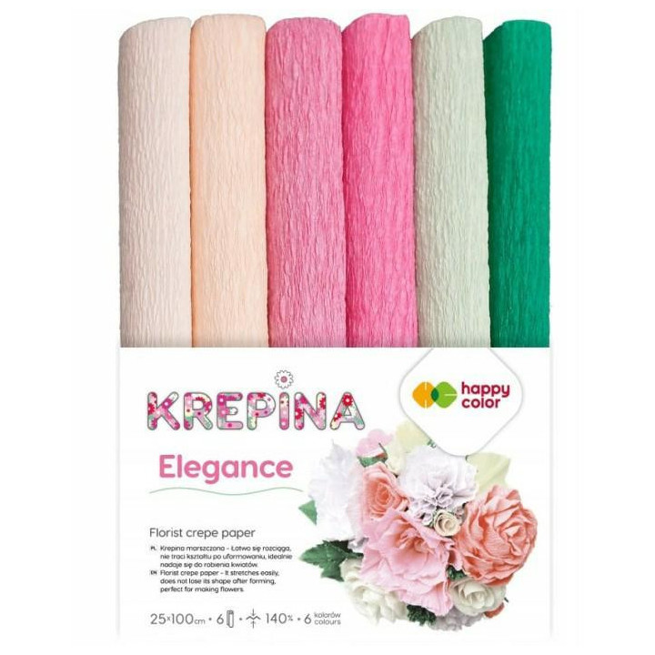 Krepp paber veniv 140% 6 värvi Elegance