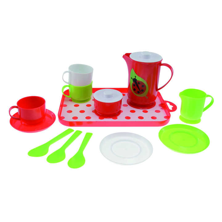 Mängunõud kandikuga "lepatriinu"