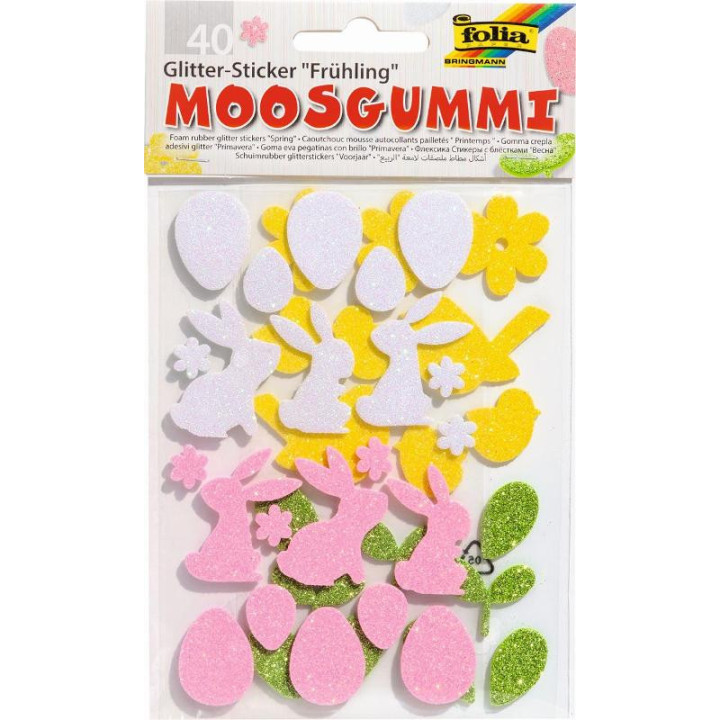 Kleebis vahtkummist 40 tk jänesed ja lilled