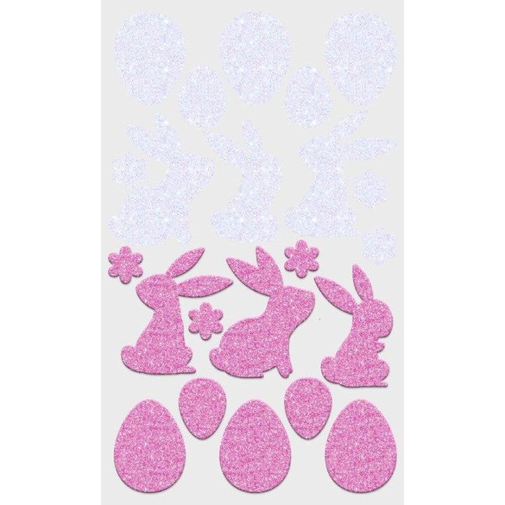 Kleebis vahtkummist 40 tk jänesed ja lilled