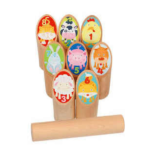 Viskemäng kubb loomade ja numbritega