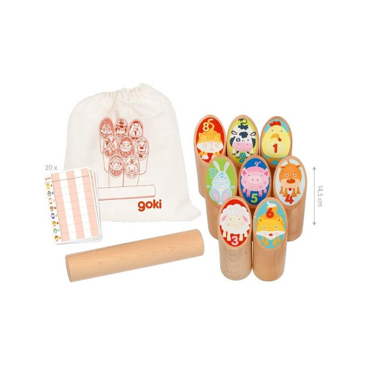 Viskemäng kubb loomade ja numbritega