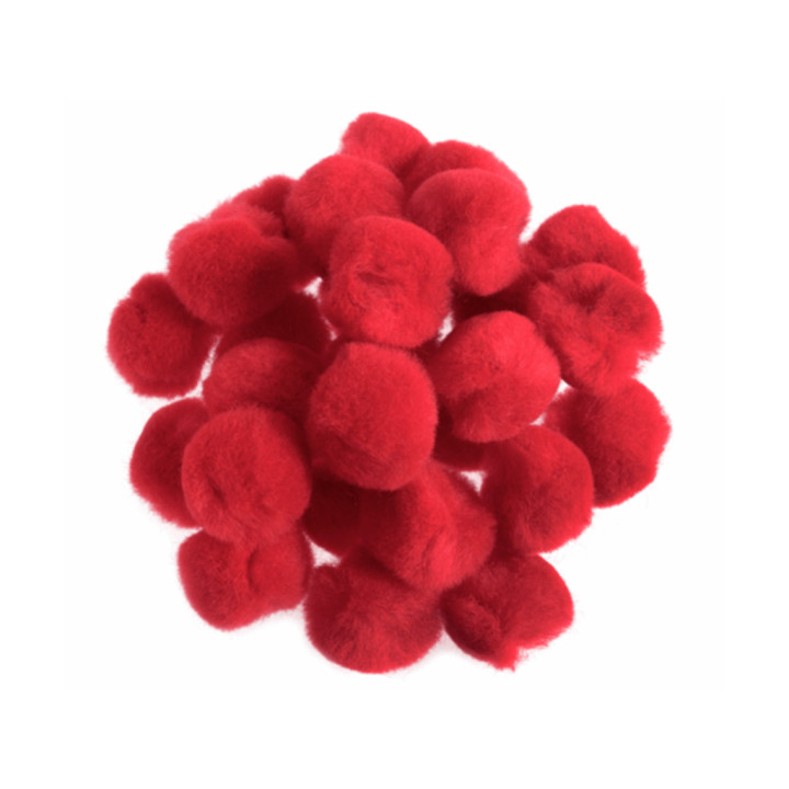 Karvapallid 25 mm 35 tk. punased Karvapallid 25 mm 35 tk. punased