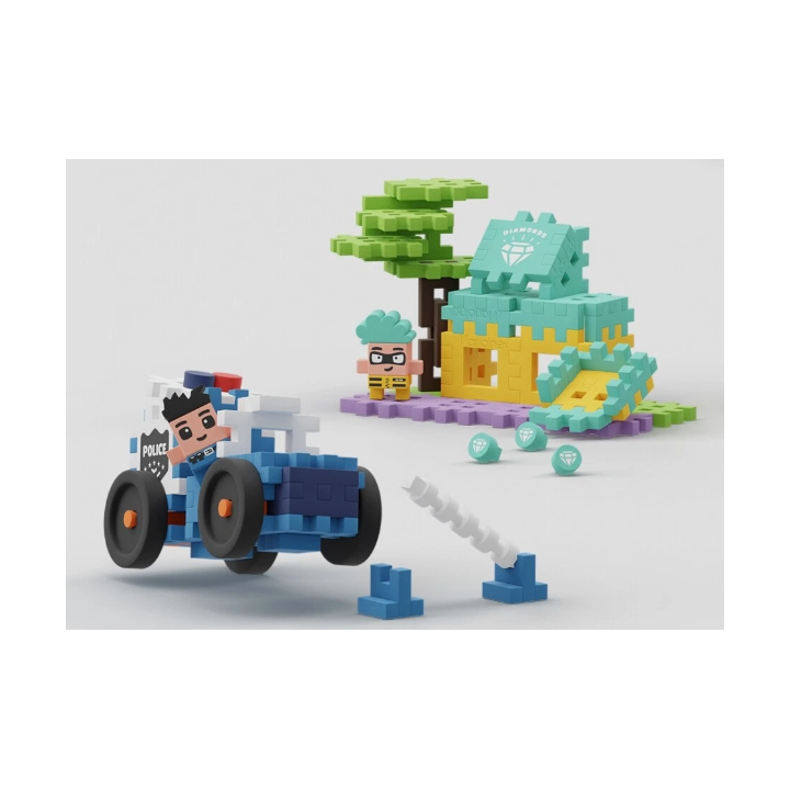 Mini vahvelklotsid POLITSEI AUTO 80tk