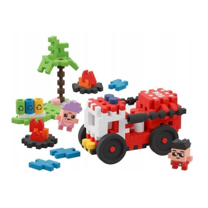 Mini vahvelklotsid - TULETÕRJEAUTO,80tk