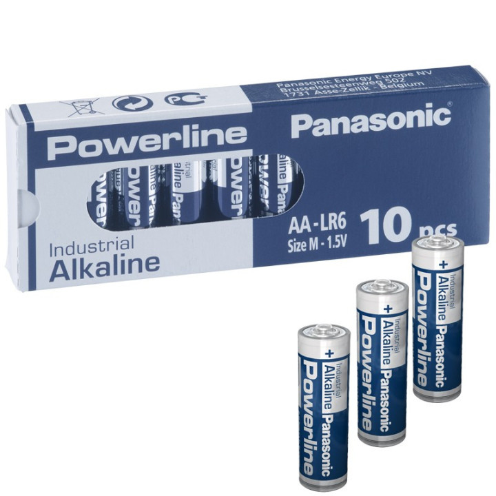 Patareid AA Panasonic alkaline 10 tk.