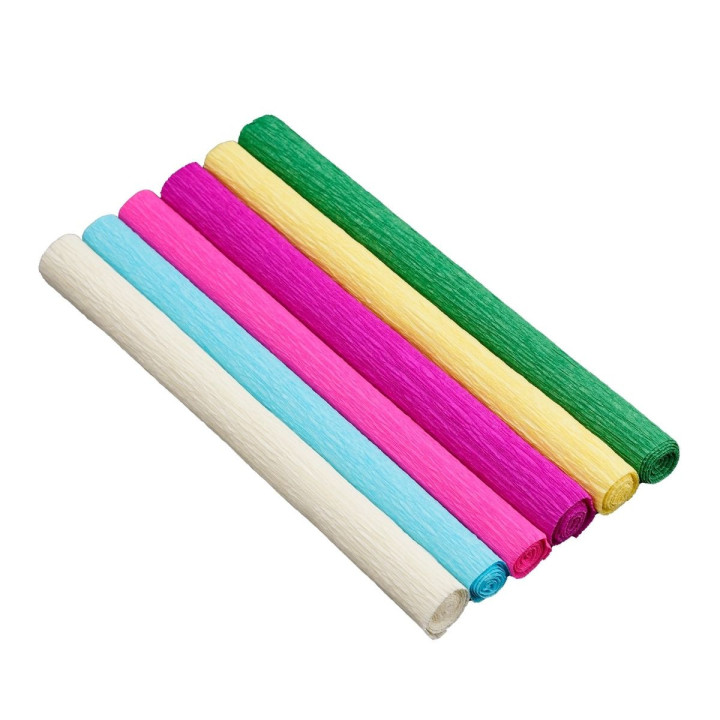 Krepp paber veniv 140% 6 värvi Vivid Krepp paber veniv 140% 6 värvi Vivid