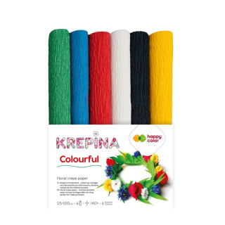 Krepp paber veniv 140% 6 värvi Colourful