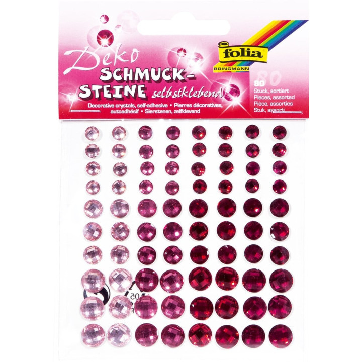 Kleebis poolpärlid  80tk. roosad punased