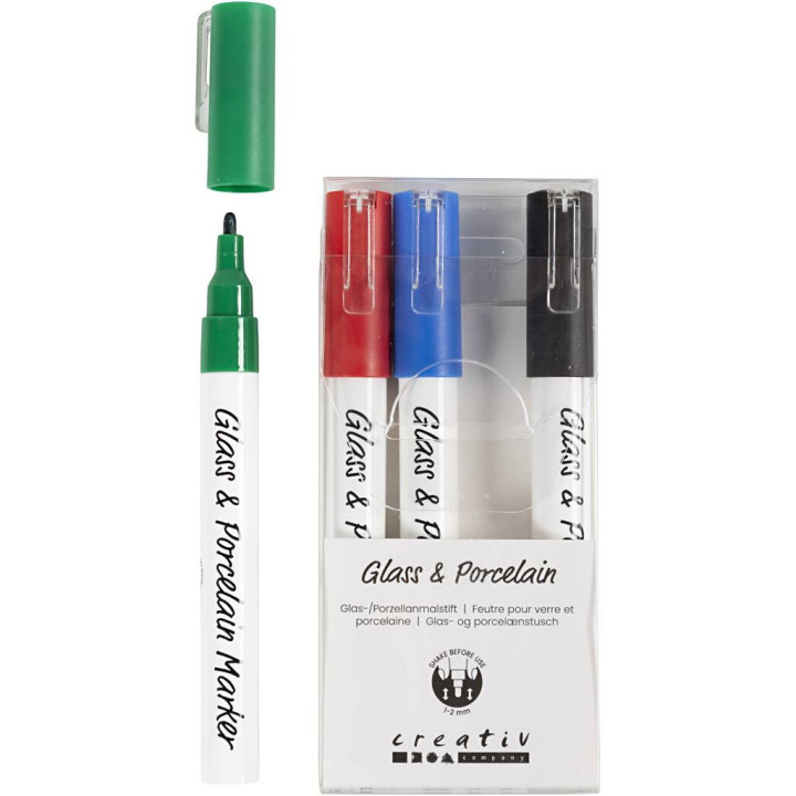 Portselani-klaasimarker 4värvi 1-2mm