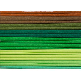 Krepp-paber 25*200cm 10 tk. rohekad toonid