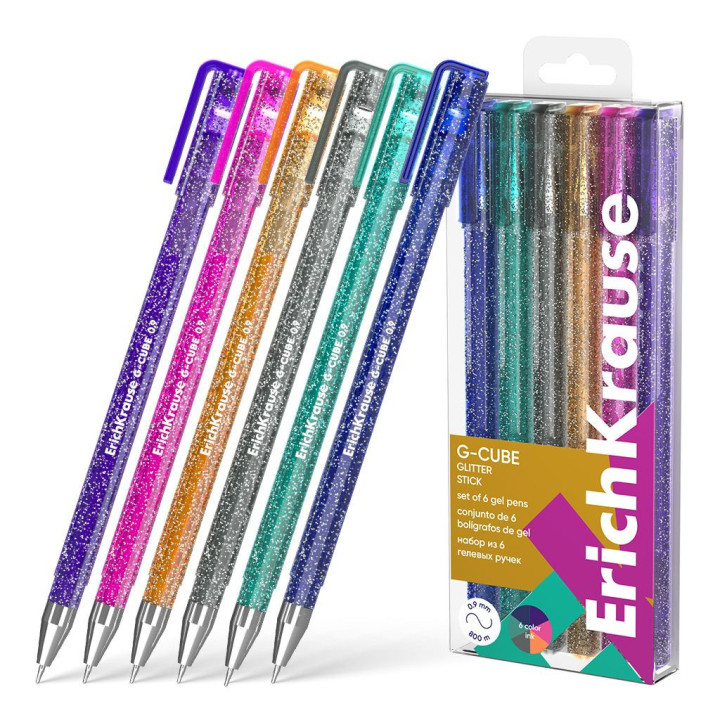 sädelevad geelpliiatsid  6 värv  1,0mm