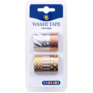washi teip 15mm*6*3m metallik