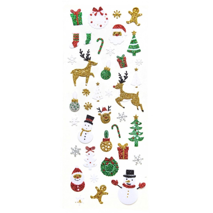 kleebis sädelusega "jõulumotiivid" 38 tk.