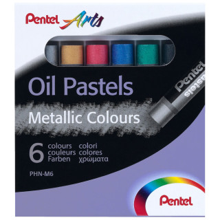 Õlipastellid Pentel Arts 6 värvi matallic