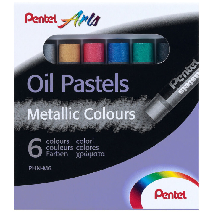Õlipastellid Pentel Arts 6 värvi matallic