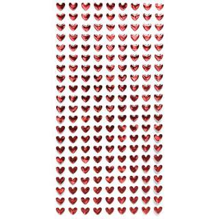 Kristallsüdamed punased kleebisega  189 tk.