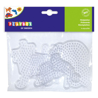 pärliplaadid 4tk  koer-auto-kala-lill