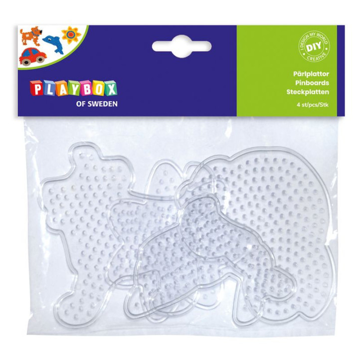 pärliplaadid 4tk  koer-auto-kala-lill