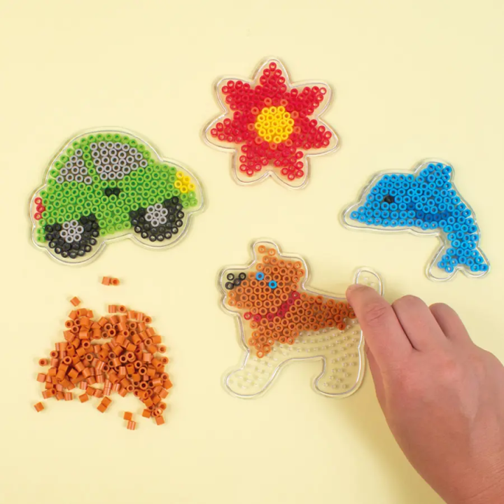 pärliplaadid 4tk  koer-auto-kala-lill