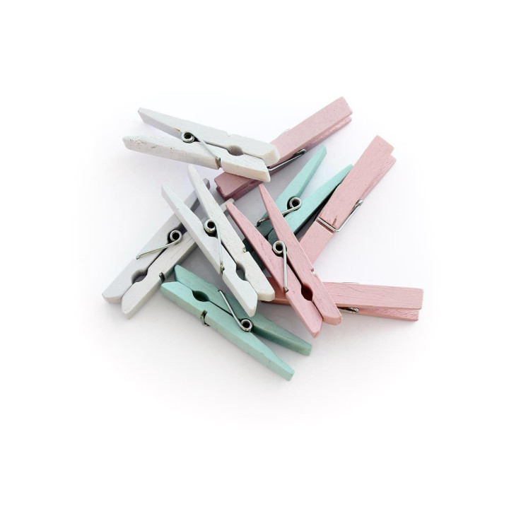 Pesulõks/näpp 47mm 12 tk. pastellsete värvide segu