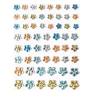 Lilleõied - plastkristallid  kleebisega 6-8-10mm 57 tk.