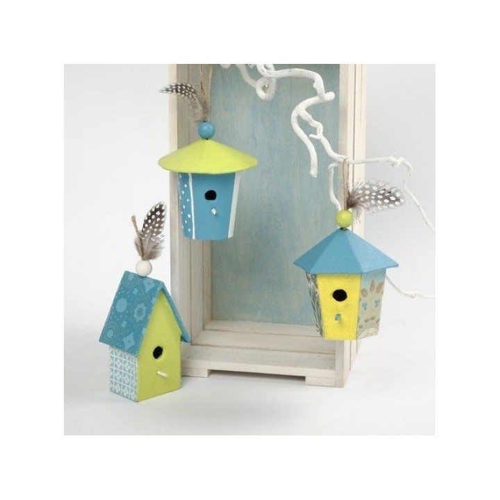 Linnumajad kartongist 12 tk