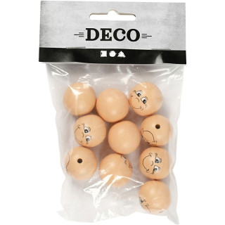 Pead puidust 10 tk.  "Naeratus" 22mm