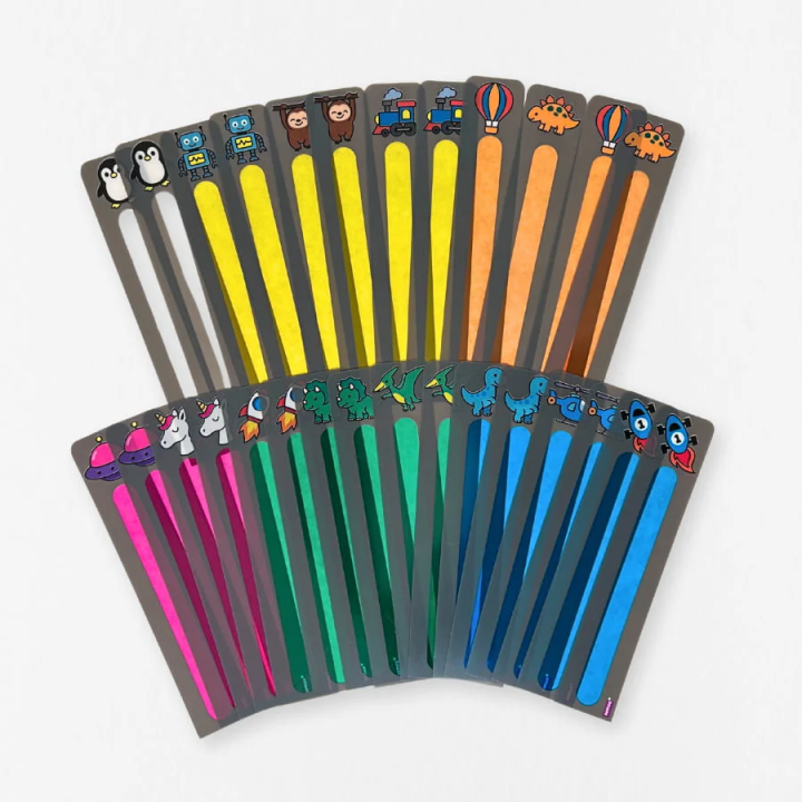 lugemisriba - lugemisaken värvilised 28 tk. pakis /3,8*19 cm /