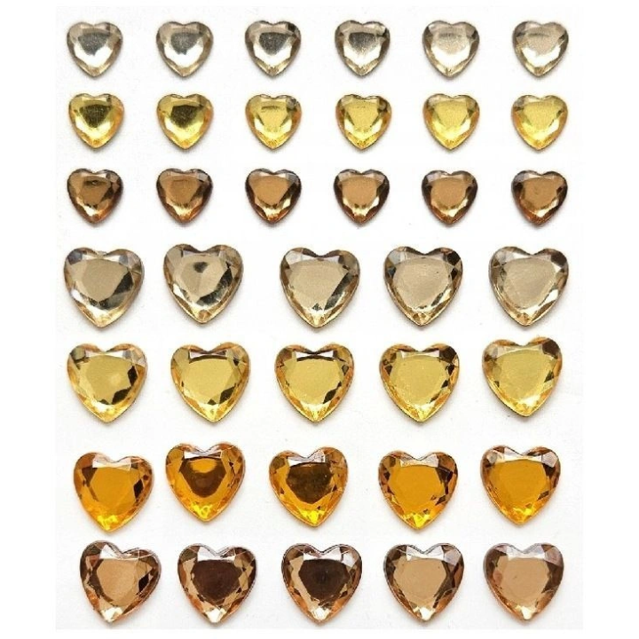 Kristallsüdamed  kleebisega  38tk kuldsed