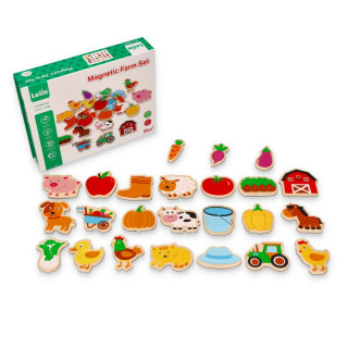 puidust magnetid "farm" 24 tk. karbis