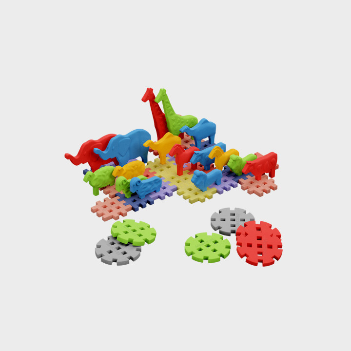 Minivahvelklotsid  42 tk. 16 looma